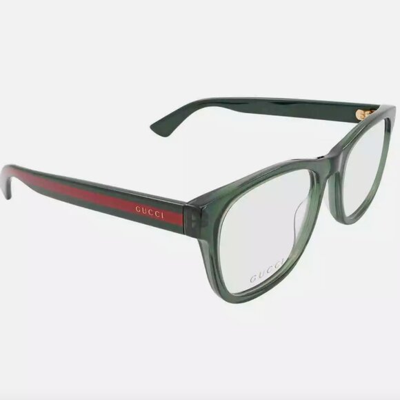 New! Gucci Demo Square Stripe Men's Eyeglasses - Picture 1 of 3